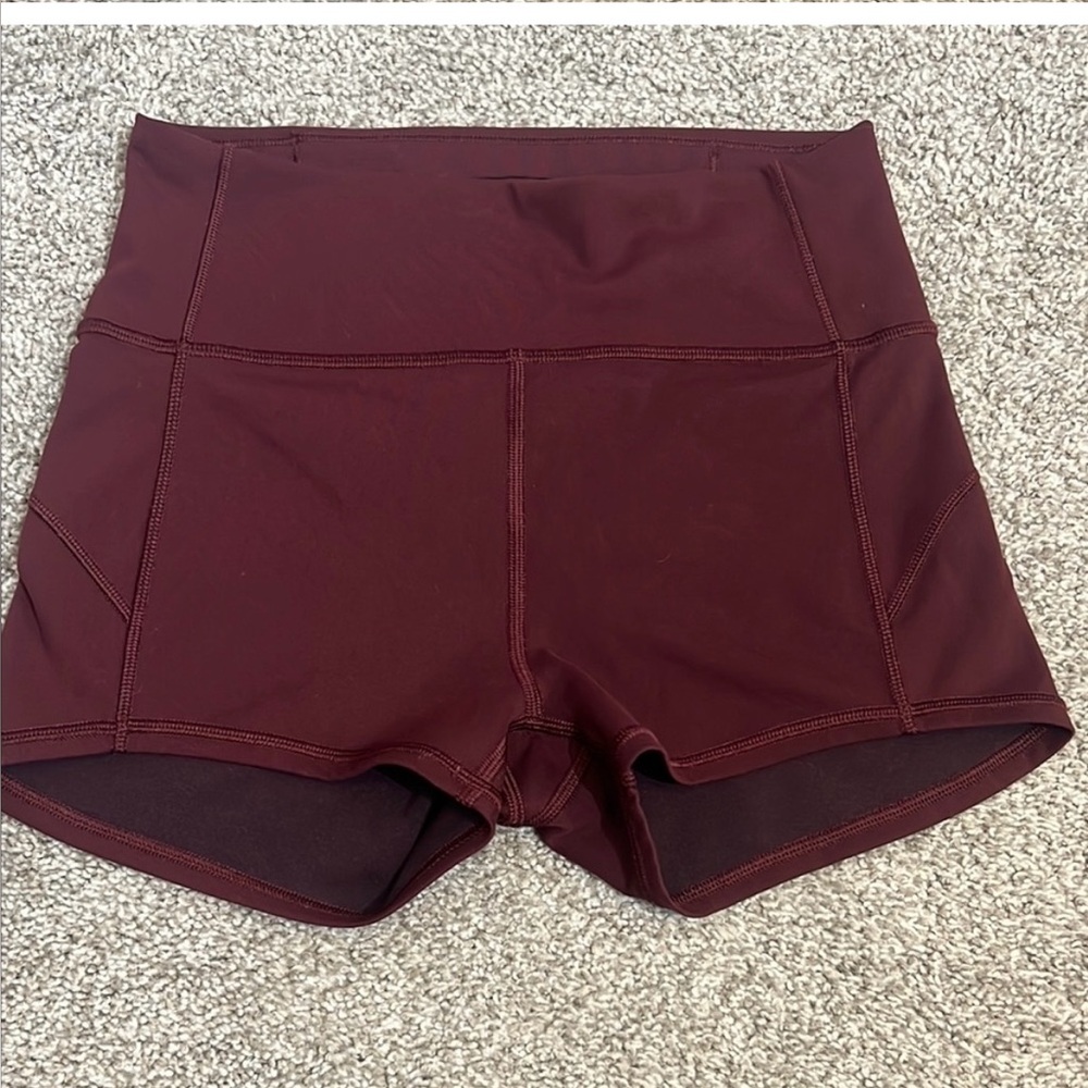 lululemon athletica burgundy Athletic Shorts